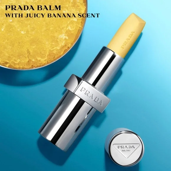 PRADA new Banana Yellow U002 Hydrating Lip Balm with Jojoba Oil Glow Lipstick - Picture 8 of 13
